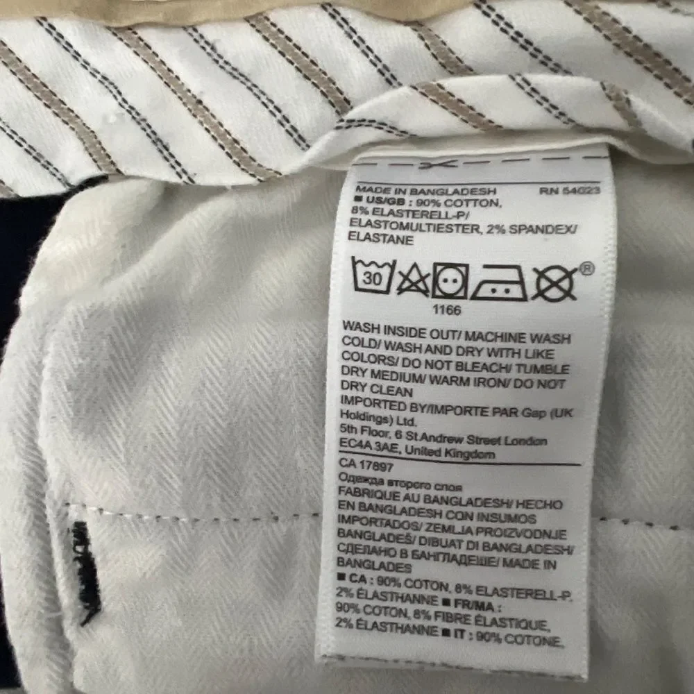 Banana Republic Men's Navy Fulton Chinos 36 x 32